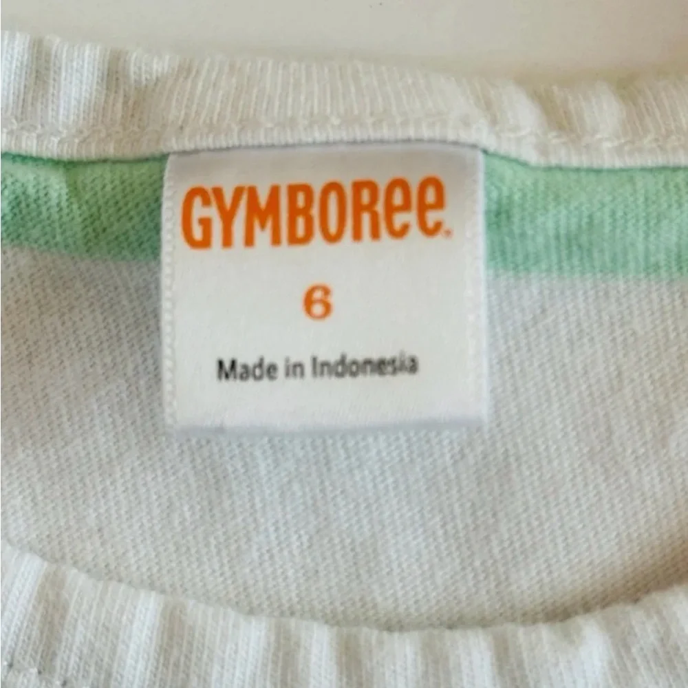 Gymboree Girls Fruit Punch Mint Chevron Striped Gem Knit Dress Size 6